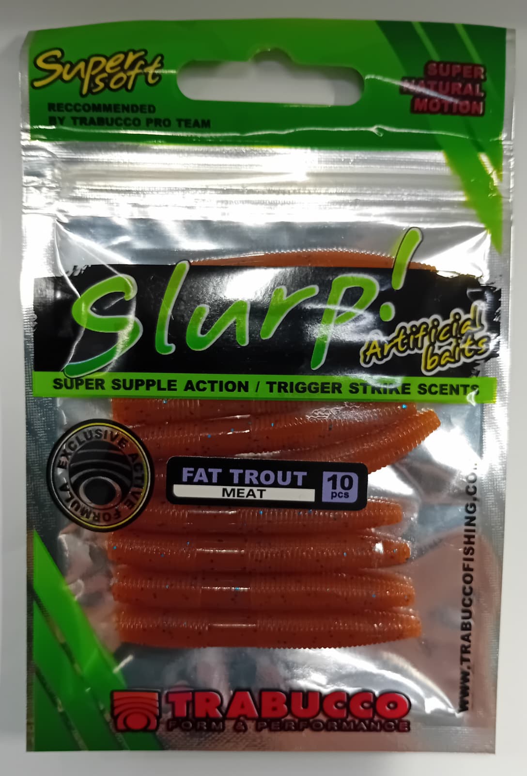 SLURP BAIT FAT TROUT WORM MEAT 10pcs