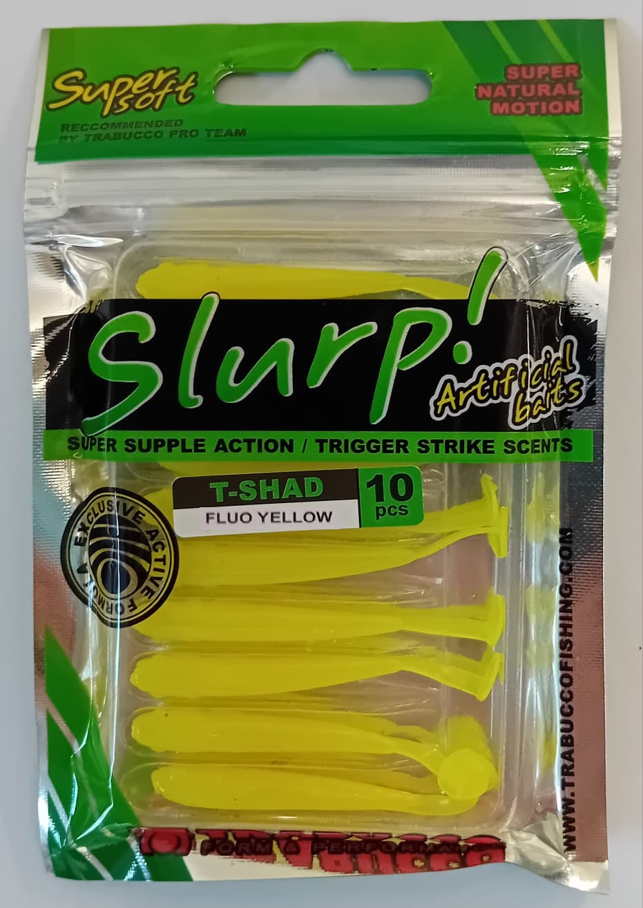 SLURP BAIT T-SHAD FLUO YELLOW 10pcs
