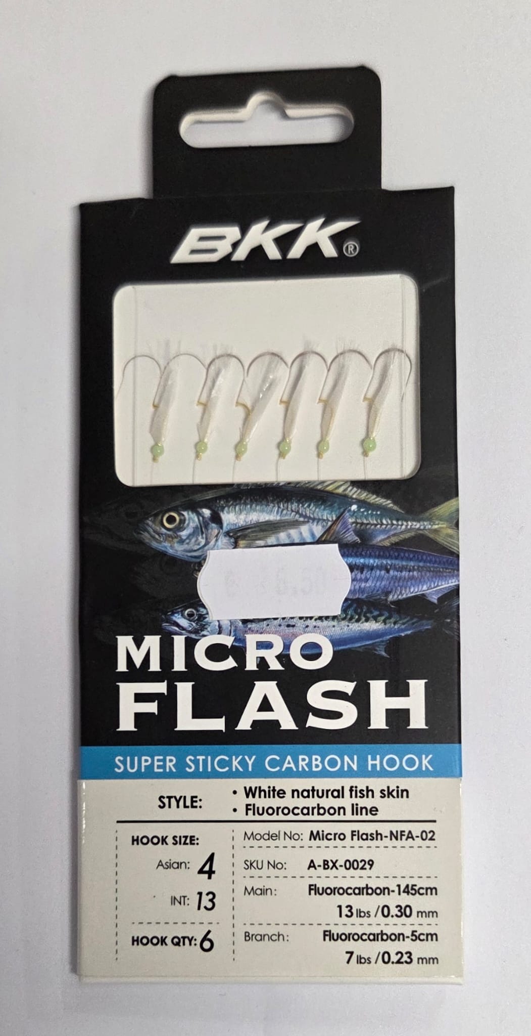 Sabiki Micro Flash White Natural Fish Skin 6 ami