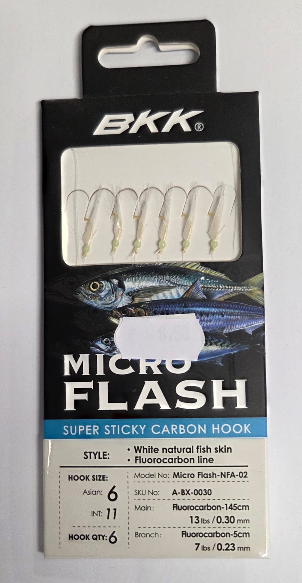 Sabiki Micro Flash White Natural Fish Skin 6 ami