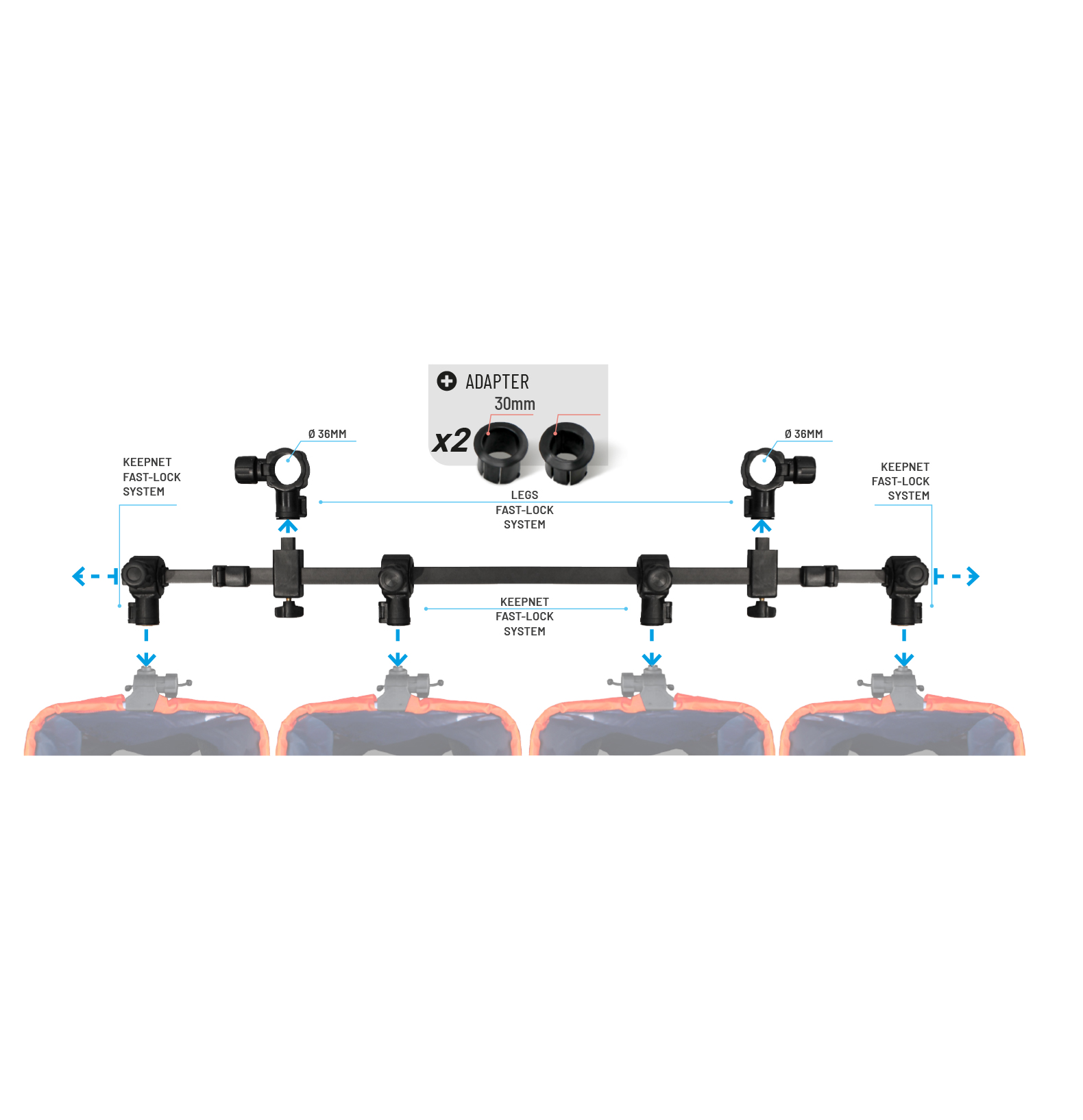 KEEPNET BAR: 4 CONNECTORS