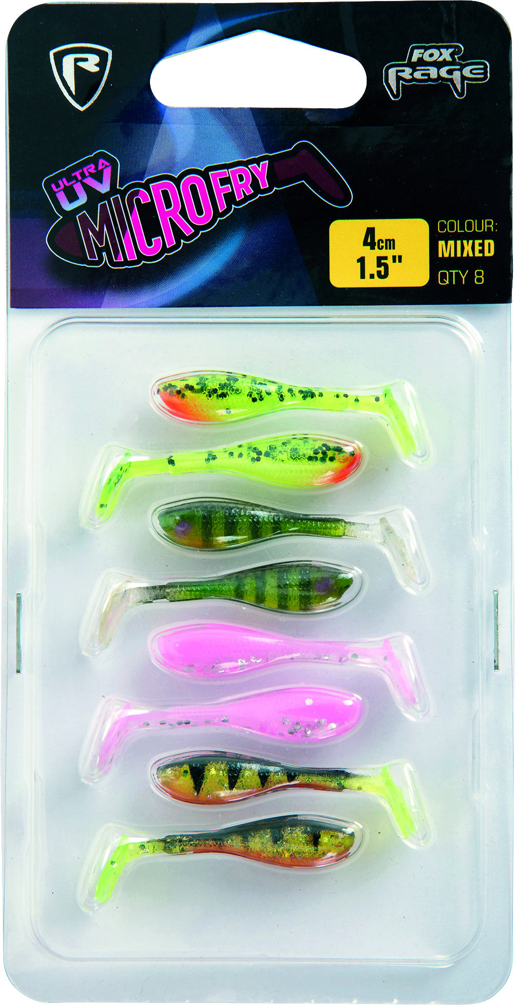 Fox Rage Micro Fry Mixed Colour Lure Pack 4 cm