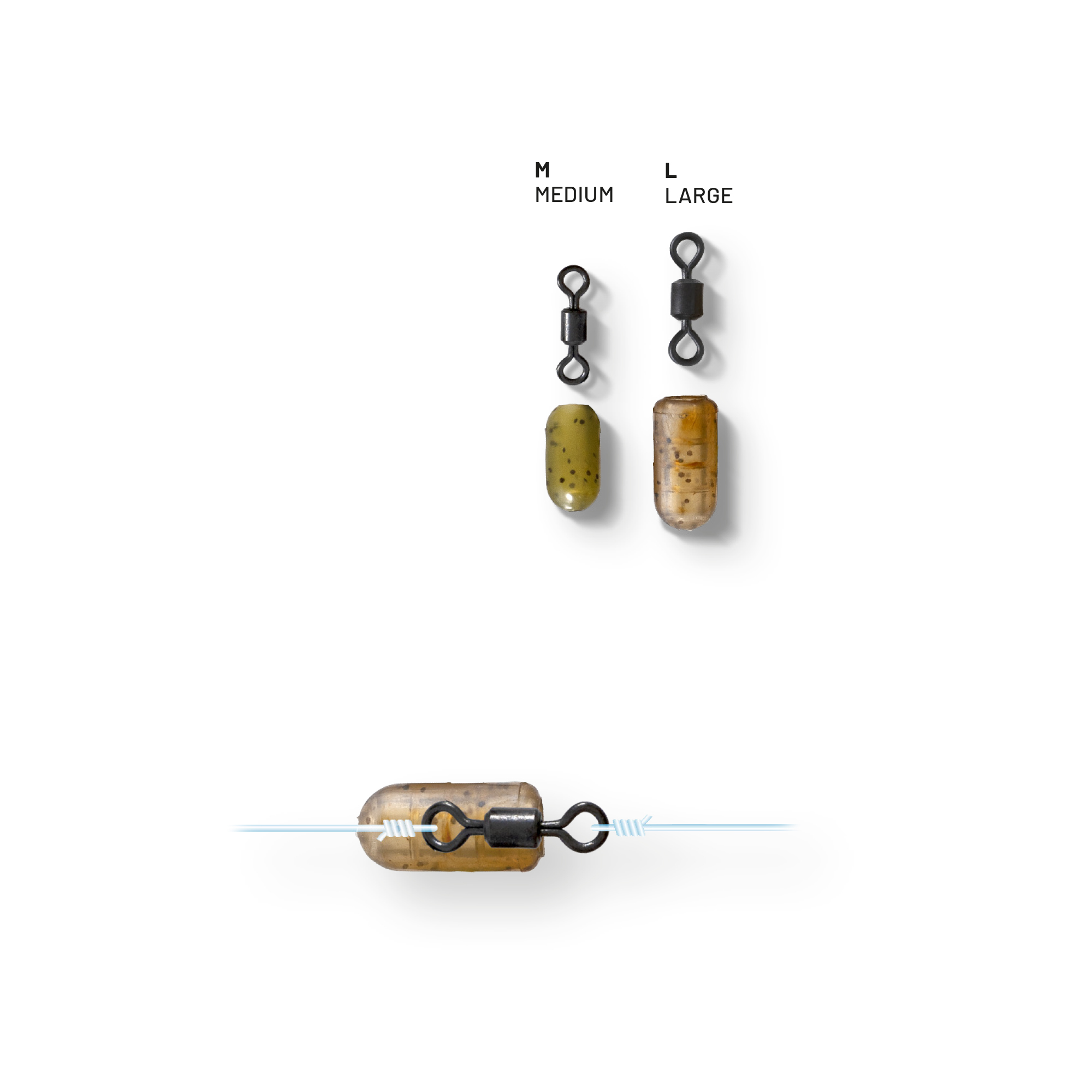 STOP BEADS SWIVELS (8pcs): SIZE M